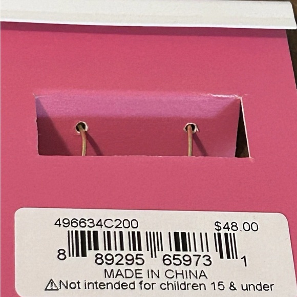 Betsey Johnson Gold and Pink Football Earrings - Picture 5 of 6